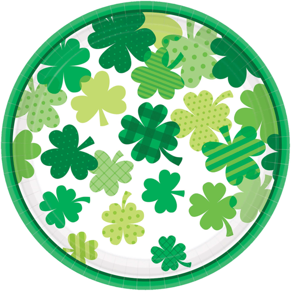 UPC 013051707422 product image for Amscan 721732 Blooming Shamrocks St. Patrick's Day Round Plates, 9