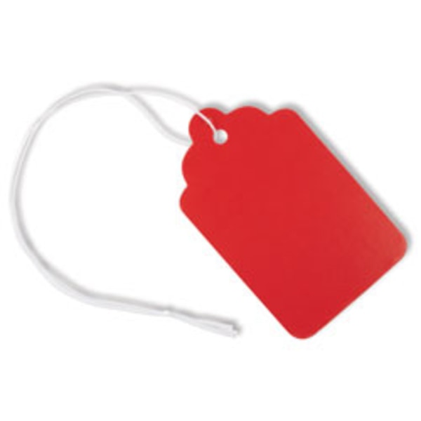 Office Depot Merchandise Tags  Size 8  1.69in. x 2.75in.  Red  Pack Of 50  XS007010