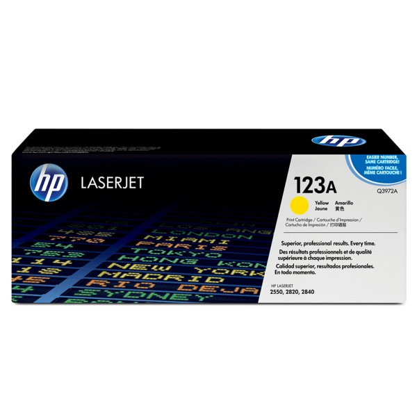 HP 123A, Yellow Original Toner Cartridge (Q3972A)