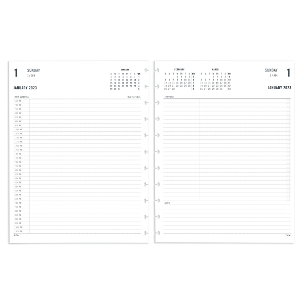 TUL Discbound Daily Refill Pages, Letter Size, January To December 2023 - TULLTFLR-2PG-RY23 - Office Supplies Replenish your TUL discbound note-taking system wi sku TULLTFLR-2PG-RY23