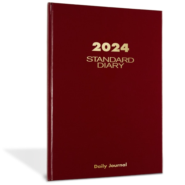 AT-A-GLANCE Standard Diary 2024 Diary Journal Ruled Red Large 7 34 x 12 - Daily