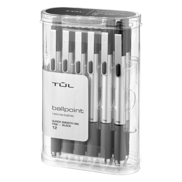 UPC 011491053314 product image for TUL® BP Series Retractable Ballpoint Pens, Fine Point, 0.8 mm, Silver Barrel, Bl | upcitemdb.com