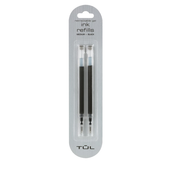 TUL Gel Pen Refills, Medium Point, .7mm, Black Ink Pack Of 2