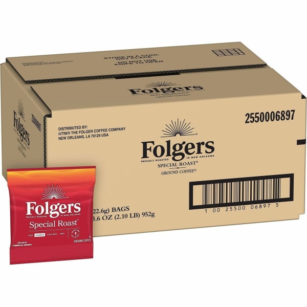 Folgers® Single-Serve Coffee Packets, Medium Roast, Special Roast®, Carton Of 42