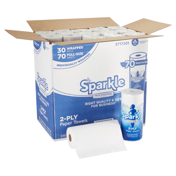 Georgia Pacific Professional Sparkle ps Perforated Paper Towels, 2-Ply, 11x8 4/5, White,70 Sheets,30 Rolls/Ct