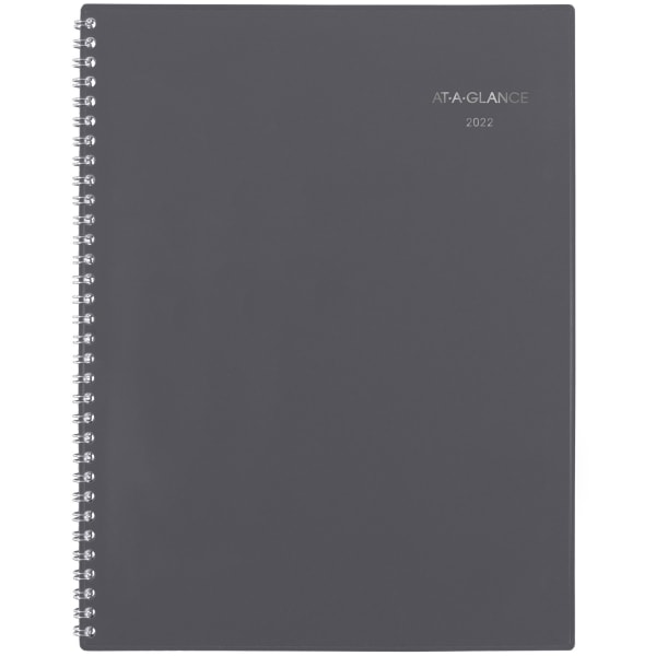 AT-A-GLANCE&reg; DayMinder Monthly Planner, 8-1/2&quot; x 11&quot;, Gray, January To December 2022, GC47007 AAGGC47007