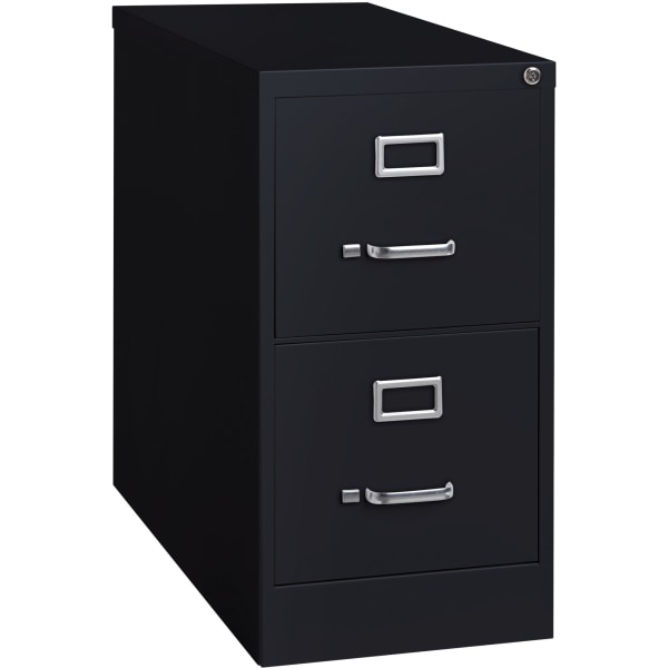 Lorell 2-Drawer Vertical File w/ Lock 15 x26-1/2 x28-3/8  Black 60194