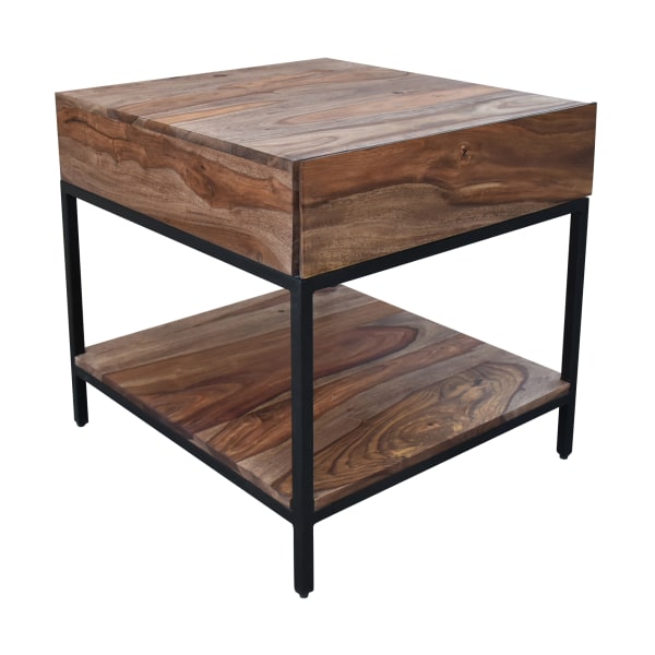 Photos - Coffee Table Coast to Coast Mercer End/Side Table, 24"H x 22"W x 24"D, Brownstone Nut Brown 73307
