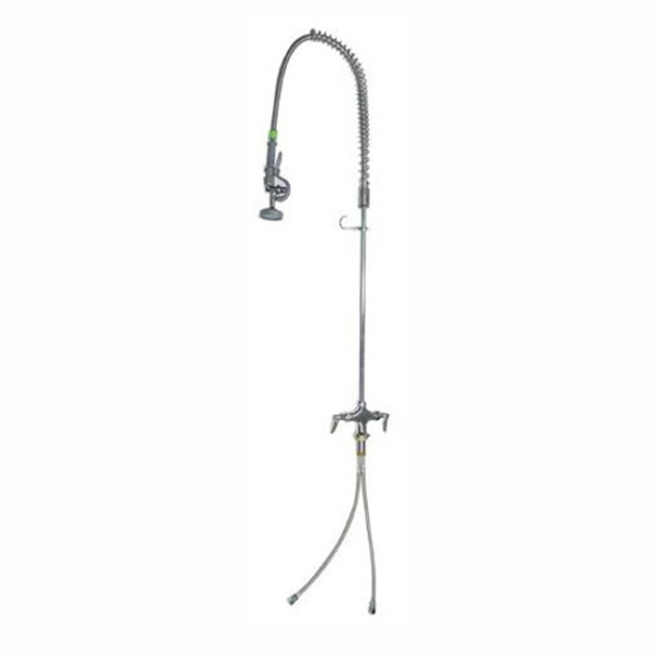 T&S Brass Deck Mount EasyInstall Spring Action Pre-Rinse Faucet, 35-1/2, Single-Hole Base, Stainless