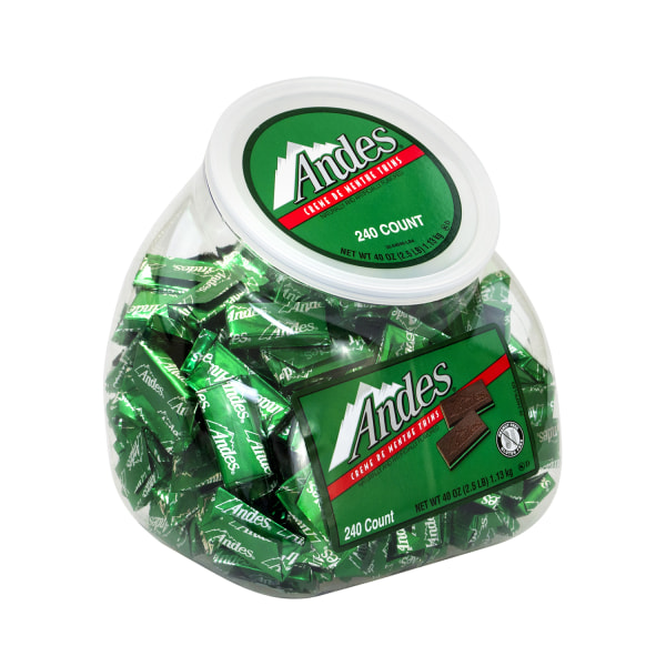 UPC 041186000866 product image for Andes Crème De Menthe Thins, 2.5 Lb, Tub Of 240 Pieces | upcitemdb.com