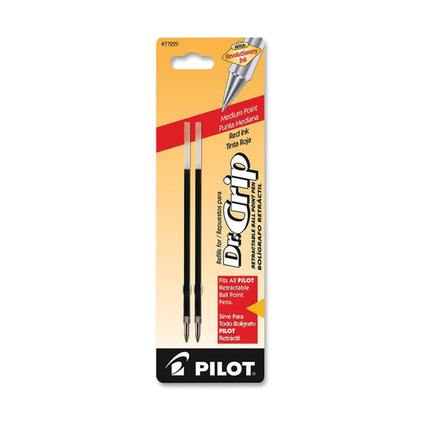 Pilot ballpoint pen refills for dr.grip, easytouch retractable, better retractable, regroup bergen, medium 1.0mm, Red, 2/pk (072838772299)