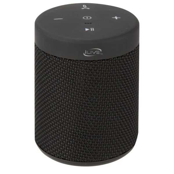 iLive Portable IPX5 Waterproof Wireless Speaker with Rubberized Coating - black