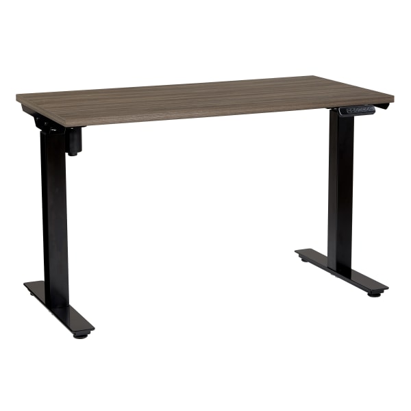 Office Star™ Pro Line II Prado 2-Stage 1-Motor Height-Adjustable Table, 48"" x 47-3/4"", Urban Walnut/Black -  PRD2448HAT-UWB