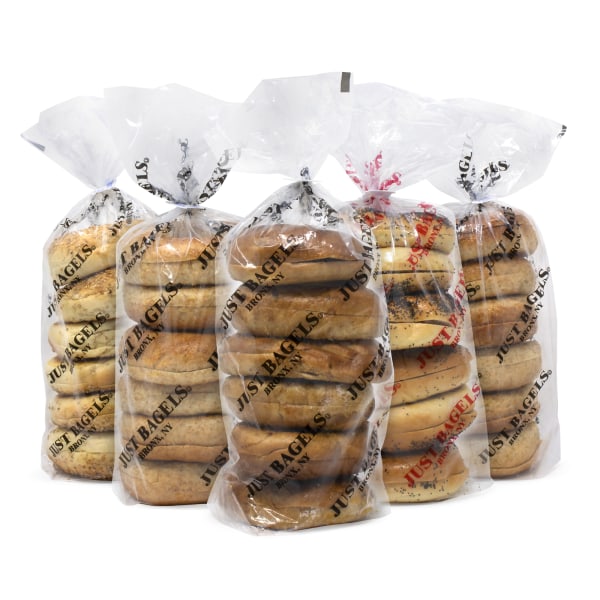 Just Bagels Assorted Bagels Assorted Flavors 6 Bagels Per Pack Case Of 5 Packs