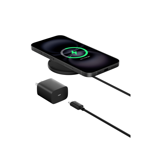 Belkin 15W Qi Wireless Charging Pad for Smartphones - USB-C Cable - Fast Charge - Charging Station - Black
