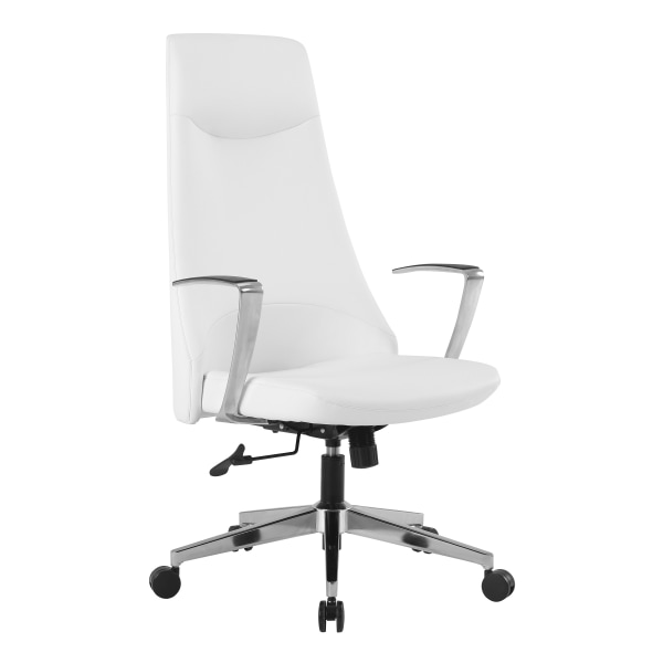 Office Star Dillion Ergonomic Antimicrobial Fabric High-Back Office Chair, Snow