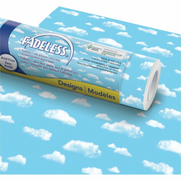 Photos - Office Paper Pacon� Fadeless� Designs Bulletin Board Paper, 48" x 50', Clouds 0056465