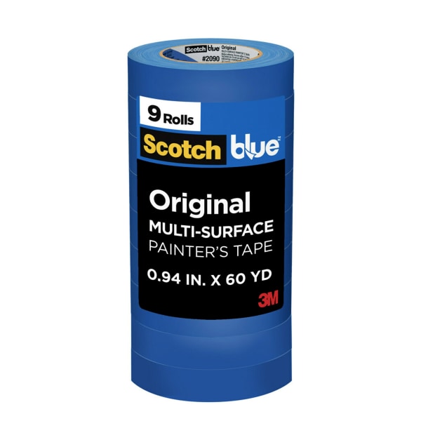 Painter's Tape, 24 mm W x 55 m L, 5.4 mil Thick, Blue, Acrylic Adhesive, 9 PK