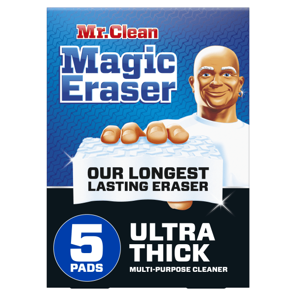 Mr. Clean Magic Eraser Sponge  All Purpose Cleaner  Long Lasting Cleaning Scrubber  Ultra Thick  5`ct