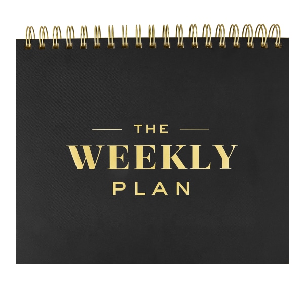 Eccolo Weekly Planner, 10" x 7-1/2", Black/Gold