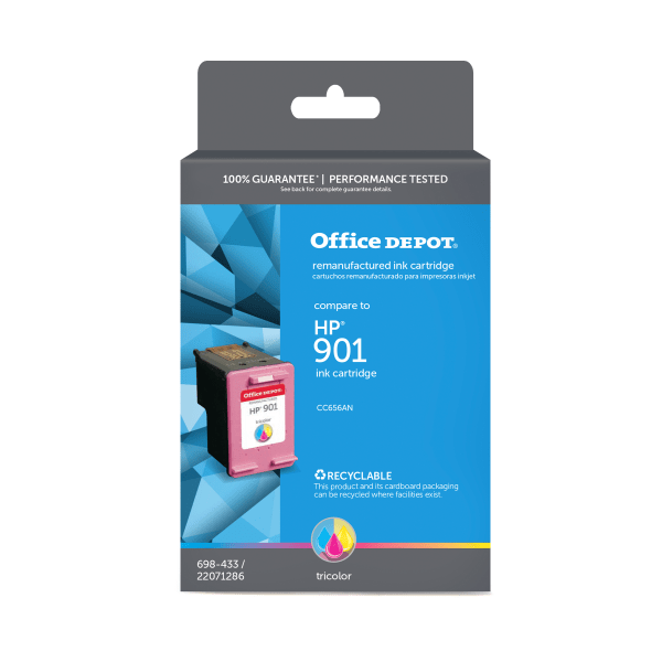 Office Depot Brand Remanufactured TriColor Ink Cartridge Replacement For HP 901 ODC656AN