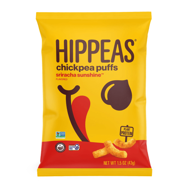 HIPPEAS Organic Chickpea Puffs Sriracha Sunshine, 1.5 Oz Bags, Pack Of 12 Bags -  00850126007618