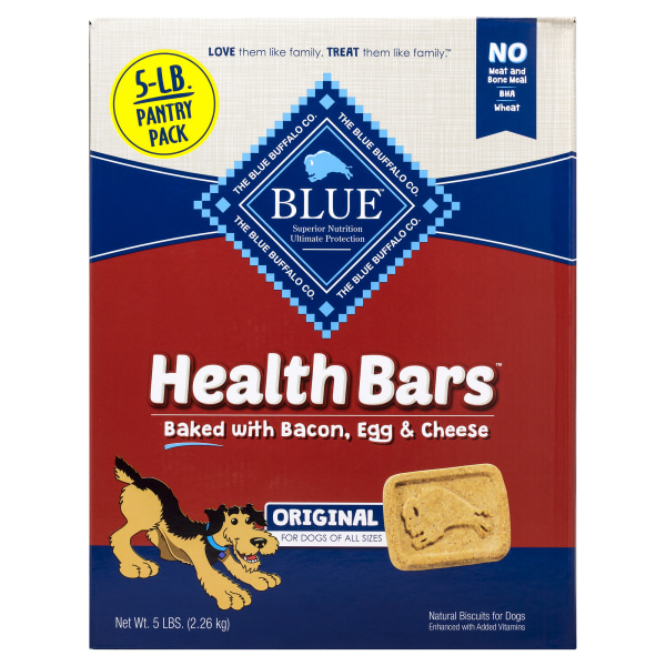 UPC 840243133246 product image for Blue Buffalo Health Bars Crunchy Dog Treat Biscuits, 5 Lb, Bacon Egg & Cheese | upcitemdb.com