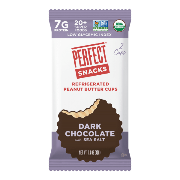 Perfect Snacks Organic Peanut Butter Cups, Dark Chocolate Sea Salt, 1.4 Oz, Pack Of 16 Cups -  Perfect Bar, 211527