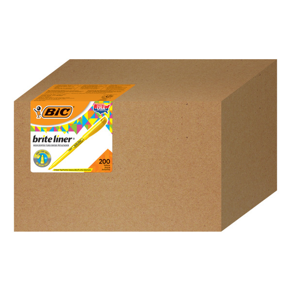 GTIN 070330362000 product image for BIC� Brite Liner� Highlighters, Chisel Tip, Yellow, Box Of 200 | upcitemdb.com