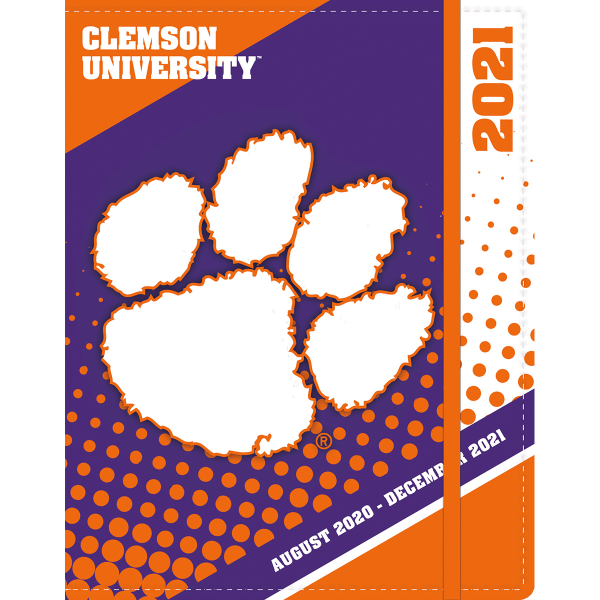 Lang 17-Month Turner Licensing Sports Monthly Planner, 7-3/8" x 9-3/4", Clemson University, August 2020 To December 2021