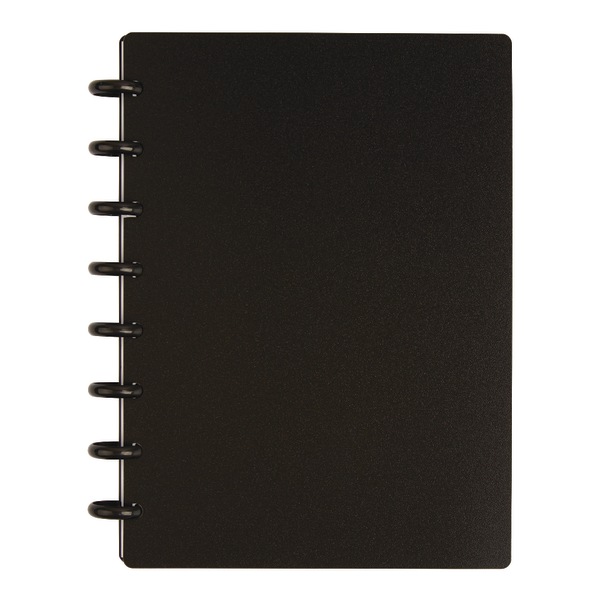 TUL Discbound Notebook, Junior Size, Poly Cover, 60 Sheets, Black