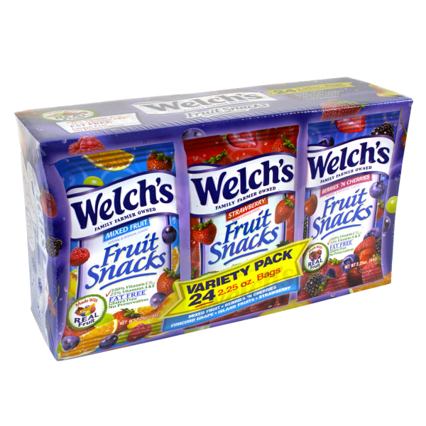 UPC 034856246084 product image for Welch's Fruit Snacks Variety Pack, Box Of 24 Pouches | upcitemdb.com