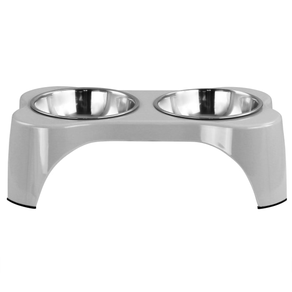 UPC 085081455758 product image for Gibson Home Bow Wow Meow 3-Piece Elevated Pet Bowl Dinner Set, Gray | upcitemdb.com