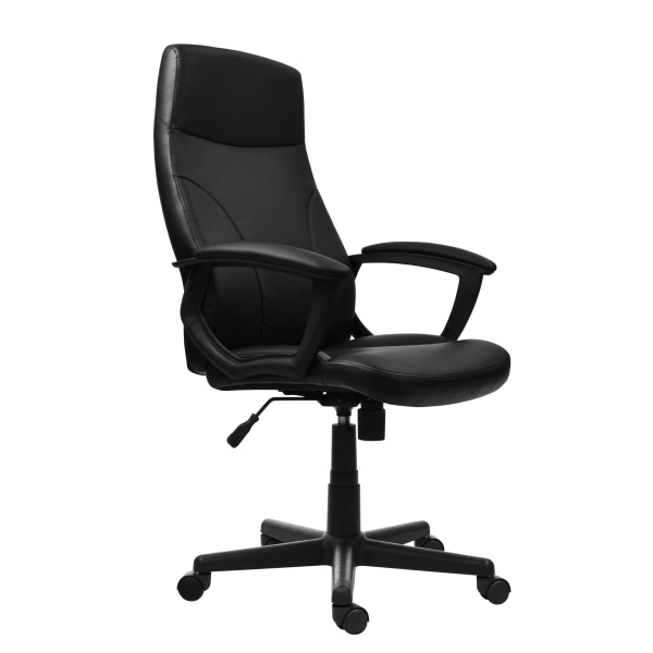 Techni Mobili Ergonomic Faux Leather Mid-Back Executive Office Chair, Black, Total Qty 1