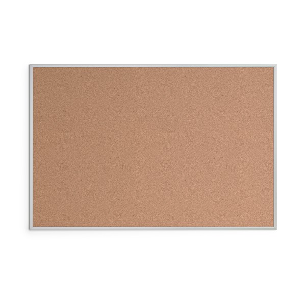 U Brands Cork Bulletin Board, 72 x 48, Aluminum Frame With Silver Finish