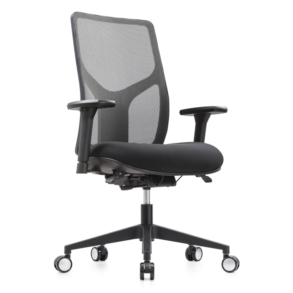 WorkPro® 4000 Series Multifunction Ergonomic Mesh/Fabric High-Back Executive Chair, Gray/Black, BIFMA Compliant -  V-4000-SPGY