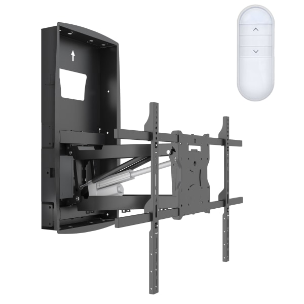 Mount-It! Motorized Fireplace TV Mount With Recessed Base For Screen Sizes 42"" To 80"", 6""H x 18""W x 33""D, Black -  MI-302