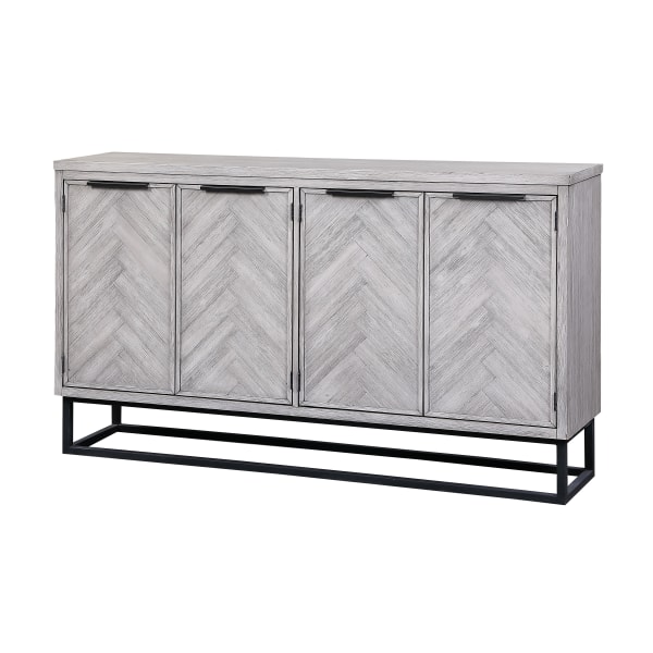 Coast To Coast Imports Aspen Court II Wood White Rub Four Door Media Credenza