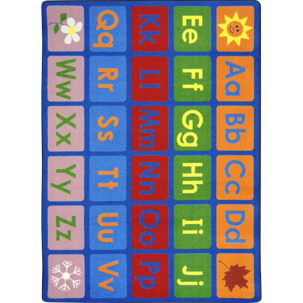 Joy Carpets® Kids' Essentials Rectangle Area Rug, Any Day Alphabet™, 5-1/3' x 7-33/50', Multicolor -  1710C-01