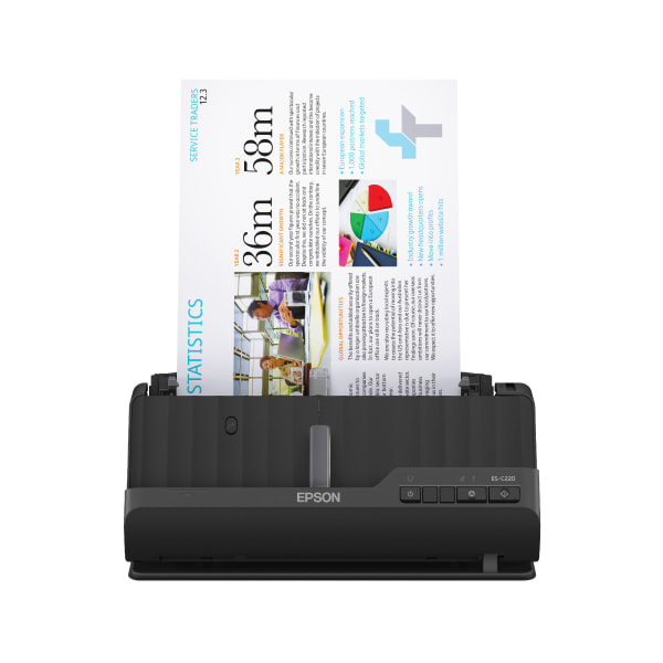 Epson WorkForce ES-C220 Duplex Sheetfed Scanner, Black (B11B272202)