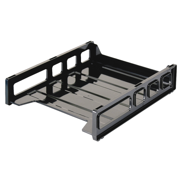 Officemate Front Load Letter Tray, 10 1/2H x 12 1/2W x 2 7/8D, Black - 21032 - Furniture Stack your important documents neatly and within r sku 21032