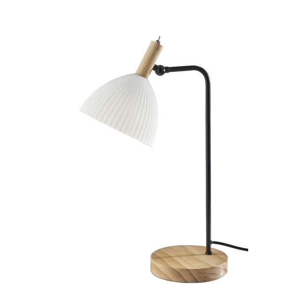 Adesso Peyton Desk Lamp, 21-1/2""H, White Glass/Black/Natural -  2123-01