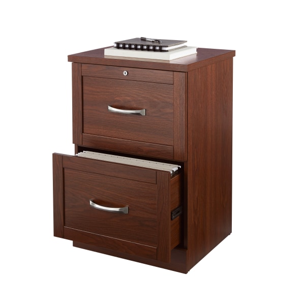 Realspace Premium 17 D Vertical 2 Drawer File Cabinet Brick Cherry Zerbee