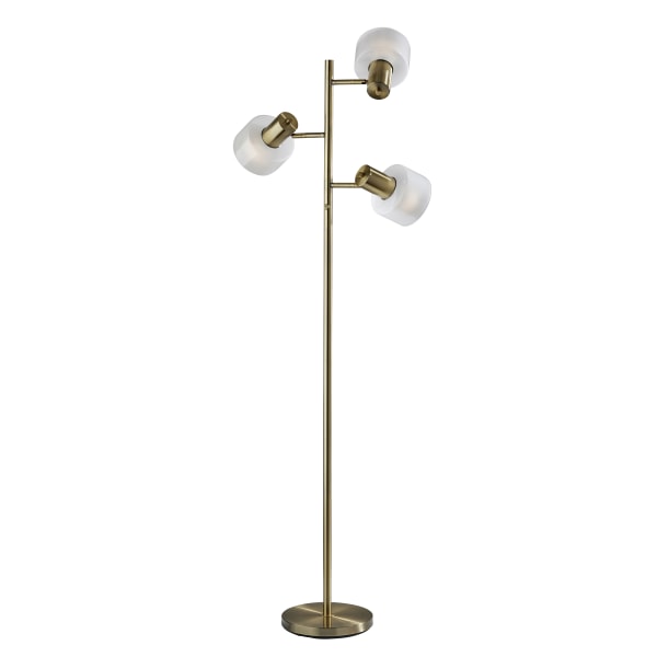 Adesso Rhodes Tree Lamp, 67-1/2""H, White/Antique Brass -  3941-21