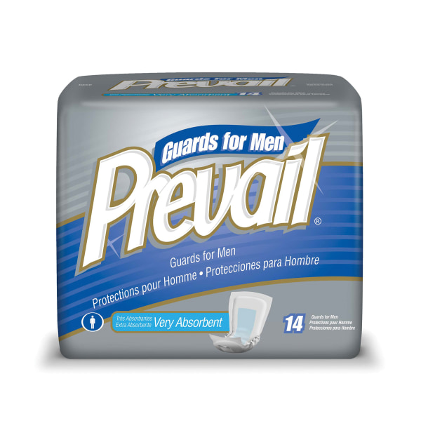 Prevail Daily Male Guards Bladder Control Pad  Incontinence  Disposable  Maximum Absorbency  14 Count  1 Pack