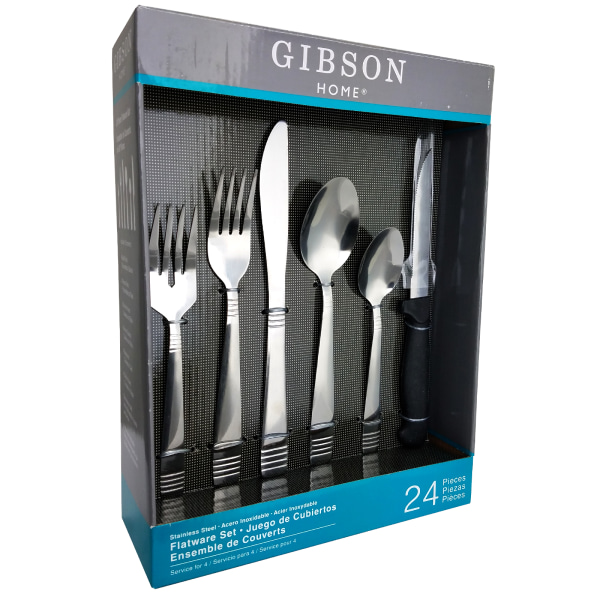 Photos - Cutlery Set Gibson Palmore Plus 24-Piece Stainless-Steel Flatware Set 