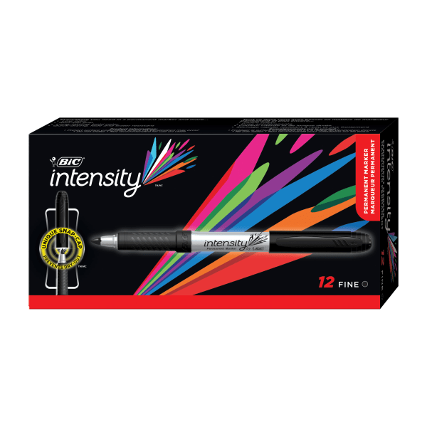 UPC 070330315310 product image for BIC® Intensity Permanent Markers, Fine Point, Grip Silver Barrel, Black, Pack Of | upcitemdb.com