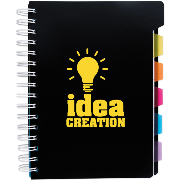 Spiral Notebook With Tabs, 8 1/4"H x 6 7/8"W x 7/8"D