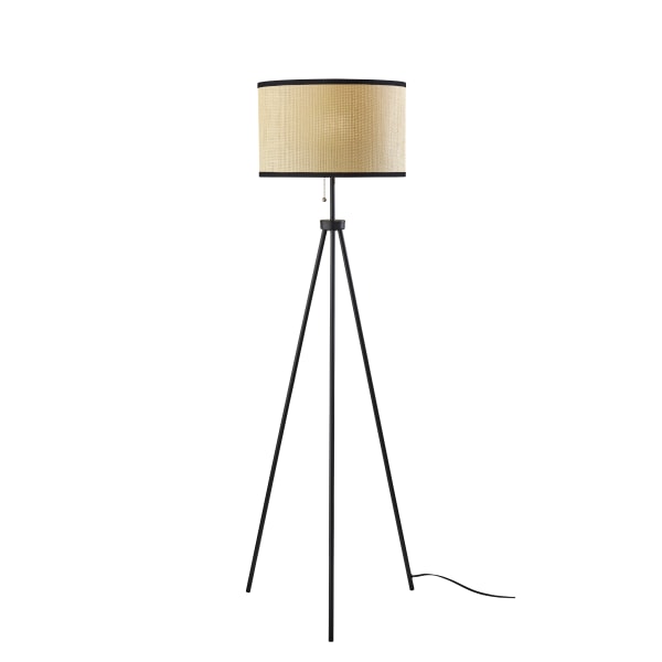 Adesso Raven Floor Lamp, 58-1/2""H, Natural/Black -  3954-01