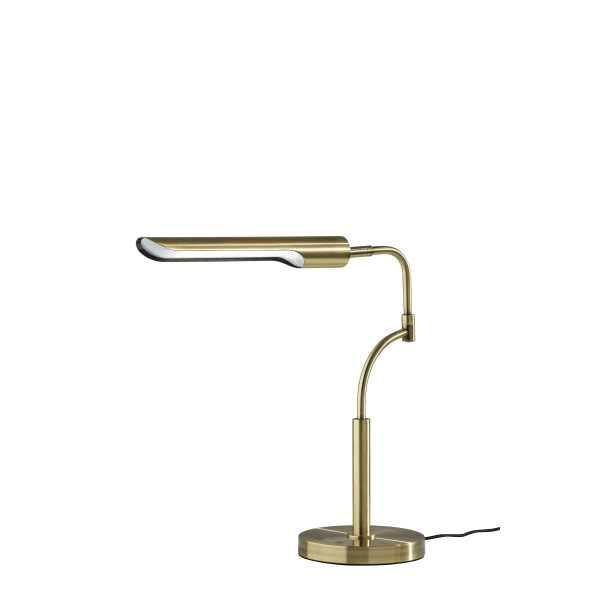 Adesso Zane LED Desk Lamp with Smart Switch, Adjustable, 26-1/4""H, Antique Brass -  3957-21